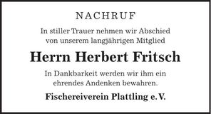 Traueranzeige Herbert Fritsch