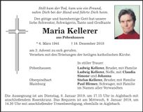 Traueranzeige Maria Kellerer