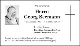 Traueranzeige Georg Seemann