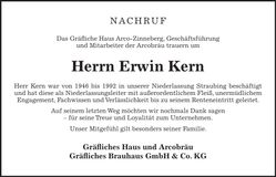 Traueranzeige Erwin Kern