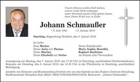 Traueranzeige Johann Schmaußer