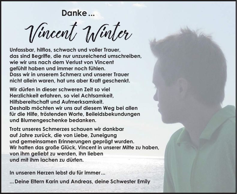 Traueranzeige Vincent Winter