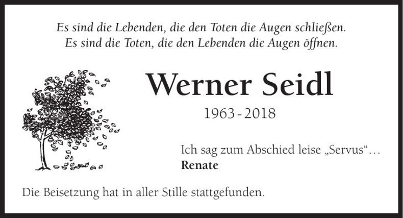 Traueranzeige Werner Seidl