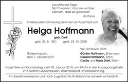 Traueranzeige Helga Hoffmann