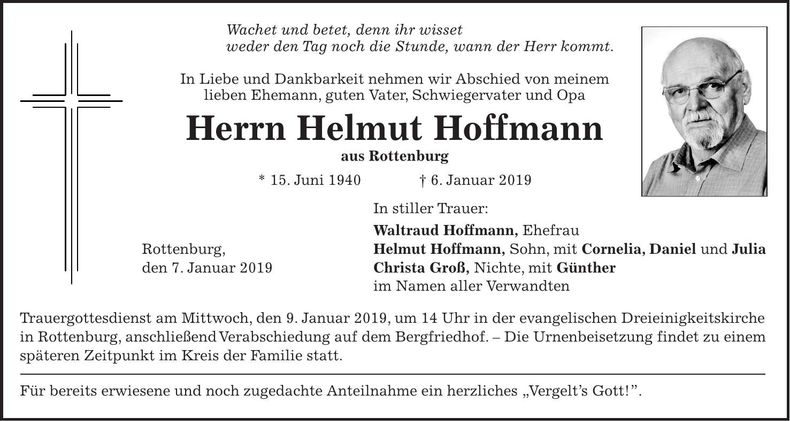 Traueranzeige Helmut Hoffmann