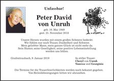 Traueranzeige Peter David von Unruh