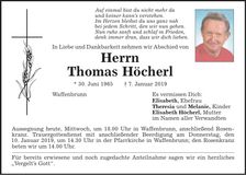 Traueranzeige Thomas Höcherl