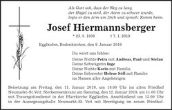 Traueranzeige Josef Hiermannsberger