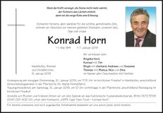 Traueranzeige Konrad Horn