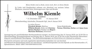 Traueranzeige Wilhelm Kiemle