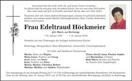 Traueranzeige Edeltraud Höckmeier
