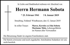 Traueranzeige Hermann Sobota