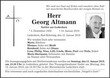Traueranzeige Georg Altmann