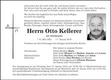 Traueranzeige Otto Kellerer