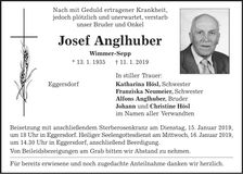 Traueranzeige Josef Angelhuber