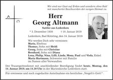 Traueranzeige Georg Altmann