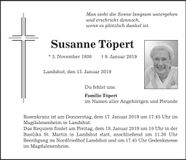 Traueranzeige Susanne Töpert