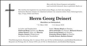 Traueranzeige Georg Deinert