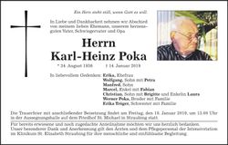 Traueranzeige Karl-Heinz Poka