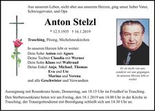 Traueranzeige Anton Stelzl