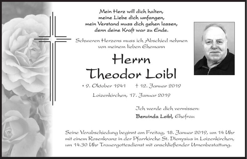 Traueranzeige Theodor Loibl