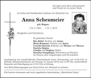 Traueranzeige Anna Scheumeier