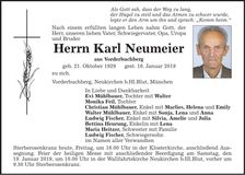 Traueranzeige Karl Neumeier