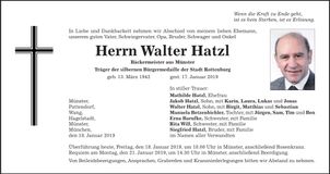 Traueranzeige Walter Hatzl