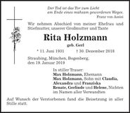 Traueranzeige Rita Holzmann