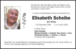 Traueranzeige Elisabeth Scheibe