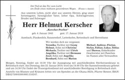 Traueranzeige Helmut Kerscher
