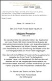 Traueranzeige Mirjam Pressler