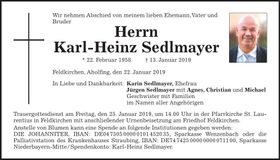 Traueranzeige Karl-Heinz Sedlmayer
