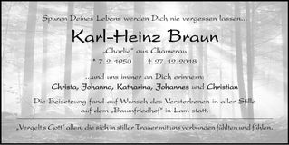 Traueranzeige Karl-Heinz Braun