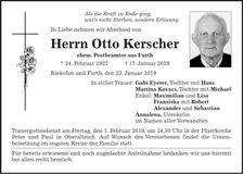 Traueranzeige Otto Kerscher
