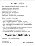 Traueranzeige Marianne Gillhuber