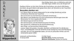 Traueranzeige Eleonore Wippenbeck