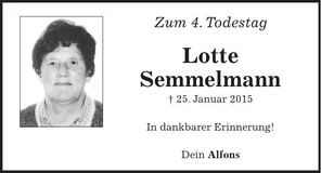 Traueranzeige Lotte Semmelmann