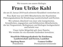 Traueranzeige Ulrike Kahl