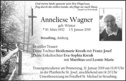 Traueranzeige Anneliese Wagner