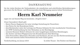 Traueranzeige Karl Neumeier