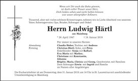 Traueranzeige Ludwig Härtl