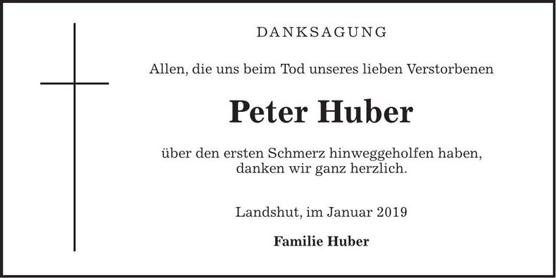 Traueranzeige Peter Huber