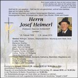 Traueranzeige Josef Heimerl