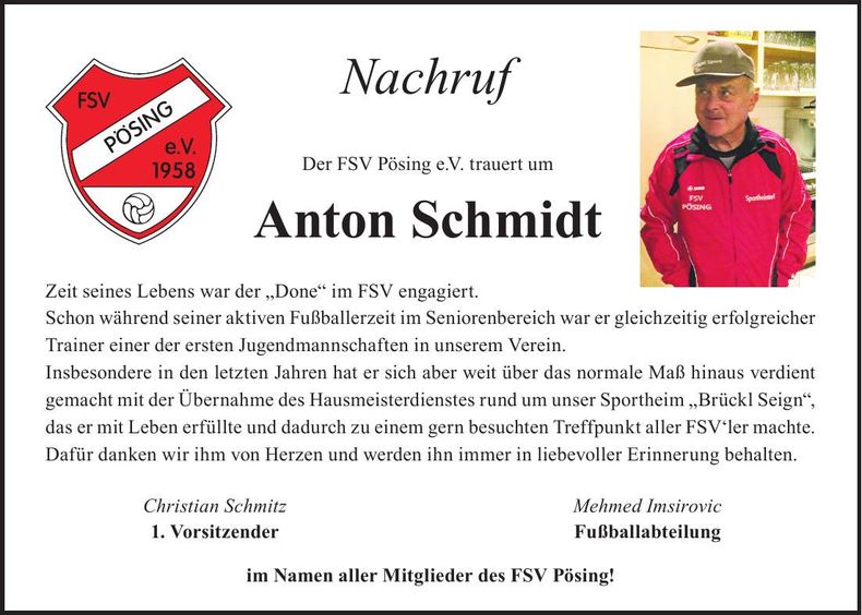 Traueranzeige Anton Schmidt