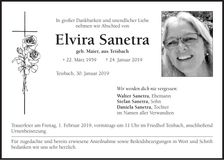 Traueranzeige Elvira Sanetra