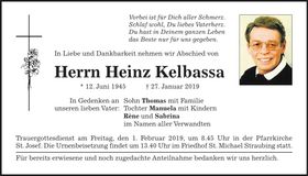 Traueranzeige Heinz Kelbassa