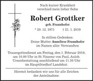 Traueranzeige Robert Grottker