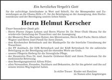 Traueranzeige Helmut Kerscher