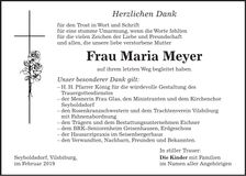 Traueranzeige Maria Meyer